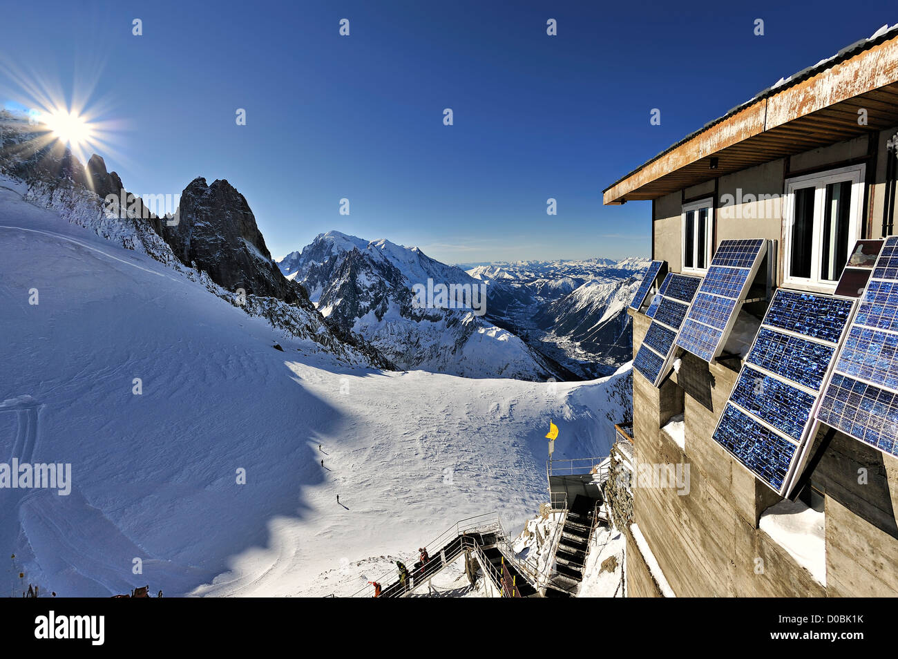 View from Grands Montets, Argentieres, France. Stock Photo
