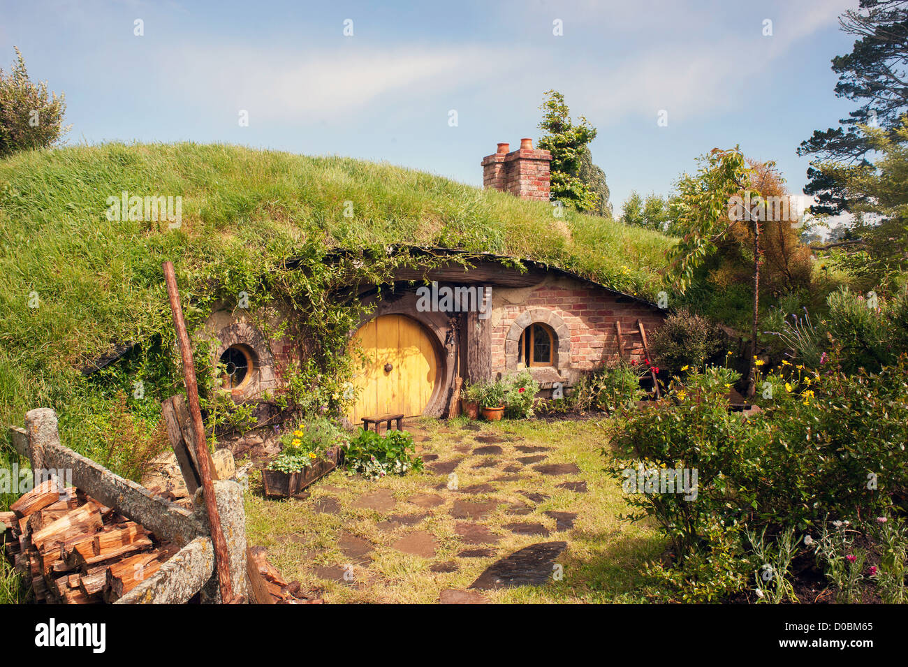 Hobbiton Movie Set Stock Photo