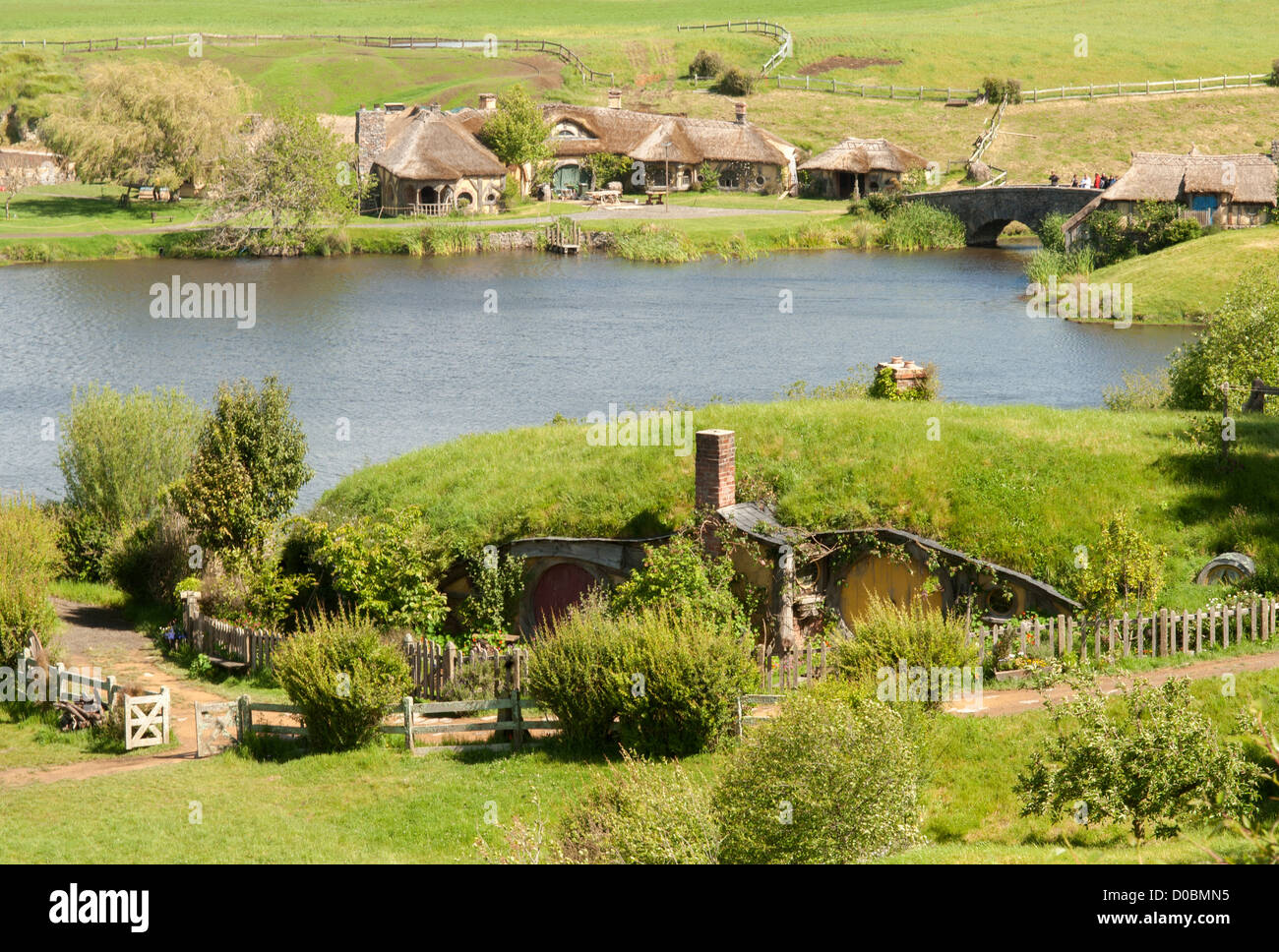 Hobbiton Movie Set Stock Photo