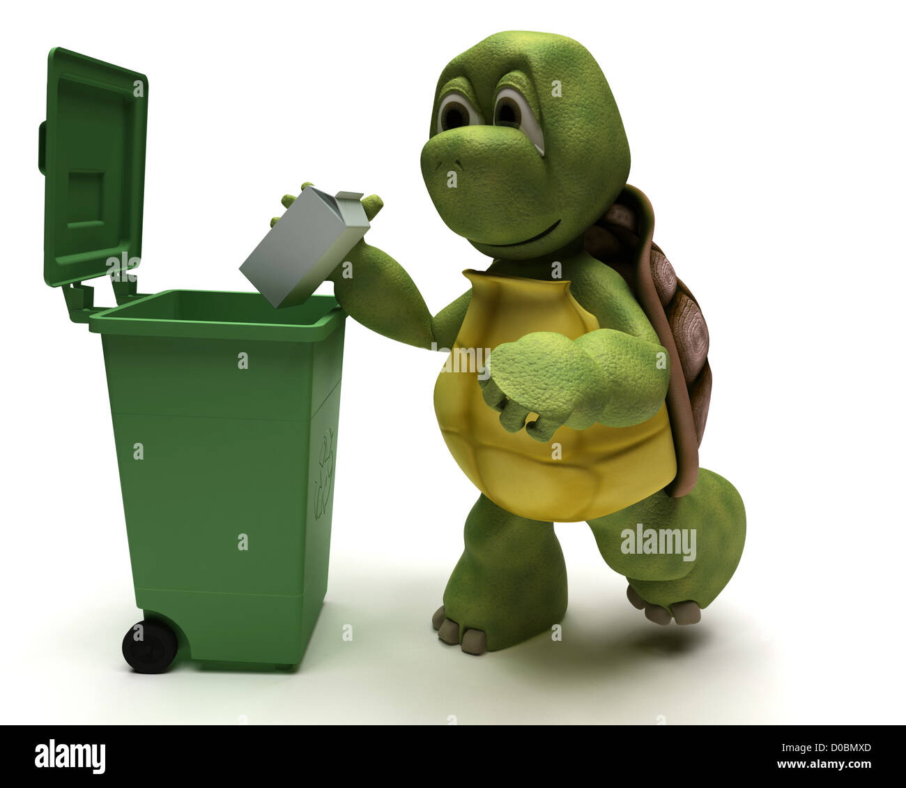 3D Render of a Tortoise and recycling bin Stock Photo - Alamy