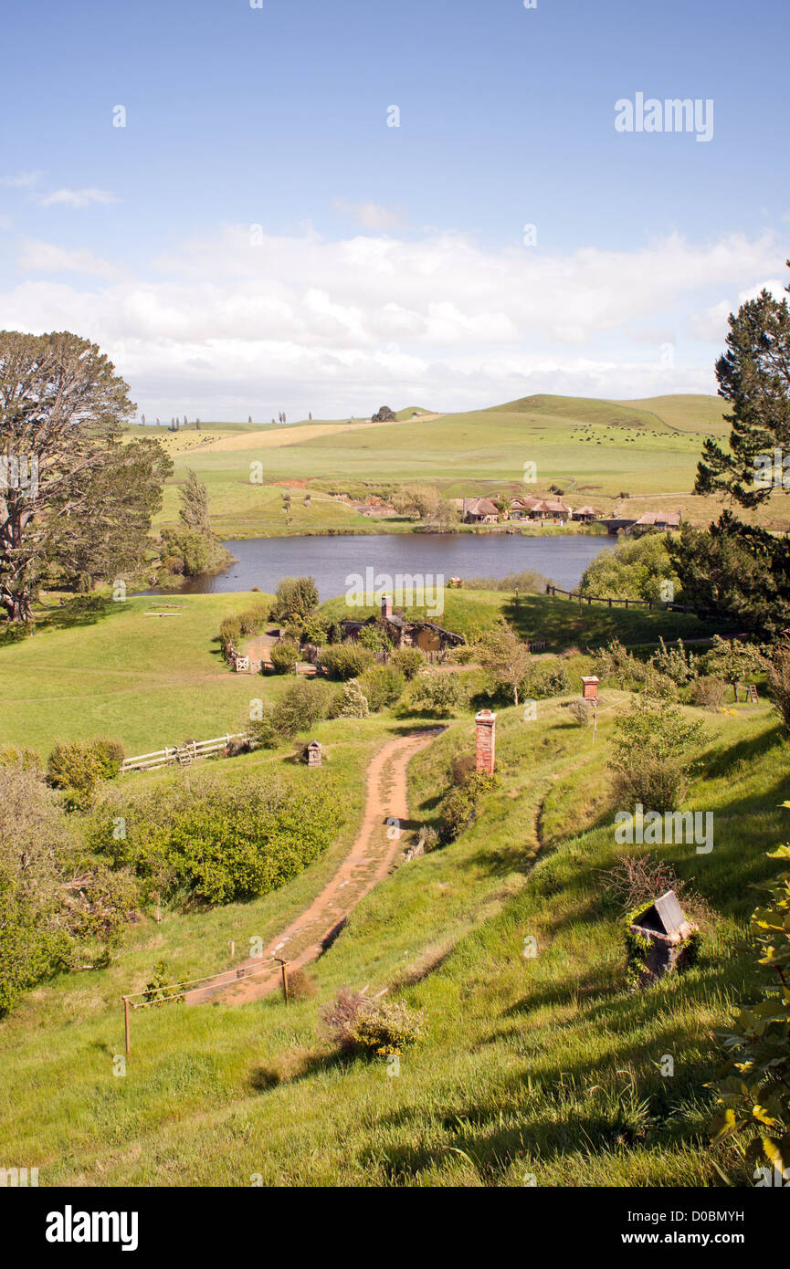 Hobbiton Movie Set Stock Photo