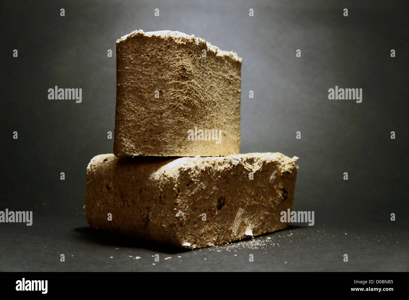 illustrative, compressed wood chips, charcoal briquettes made from