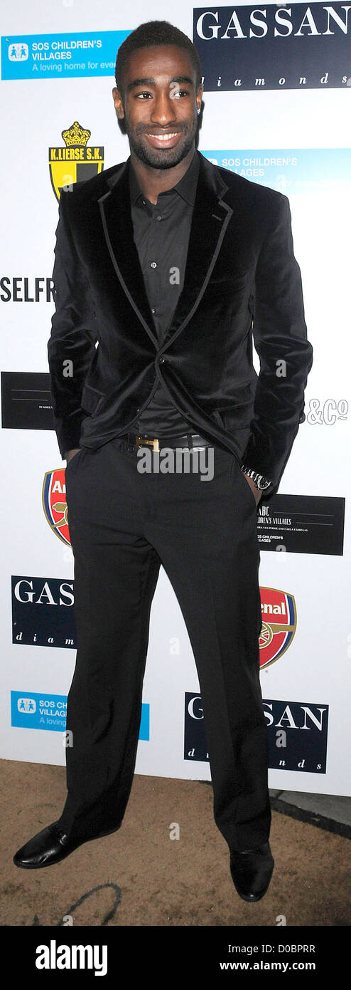 Arsenal defender Johan Djourou arriving at ABC for SOS Ball. London, England - 05.12.10 Stock Photo