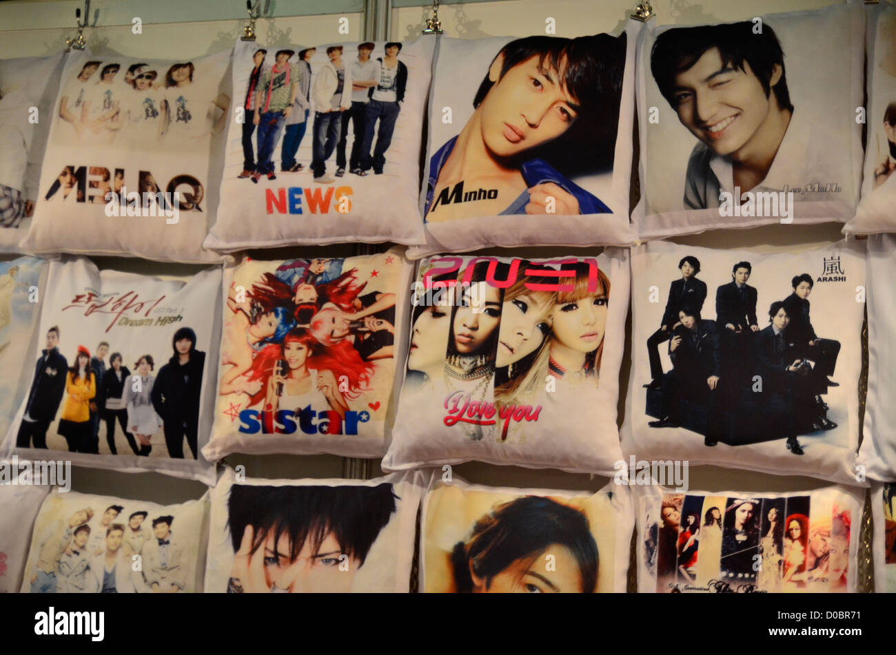 Japan pop pillows in XVIII saló del Manga in Barcelona Stock Photo