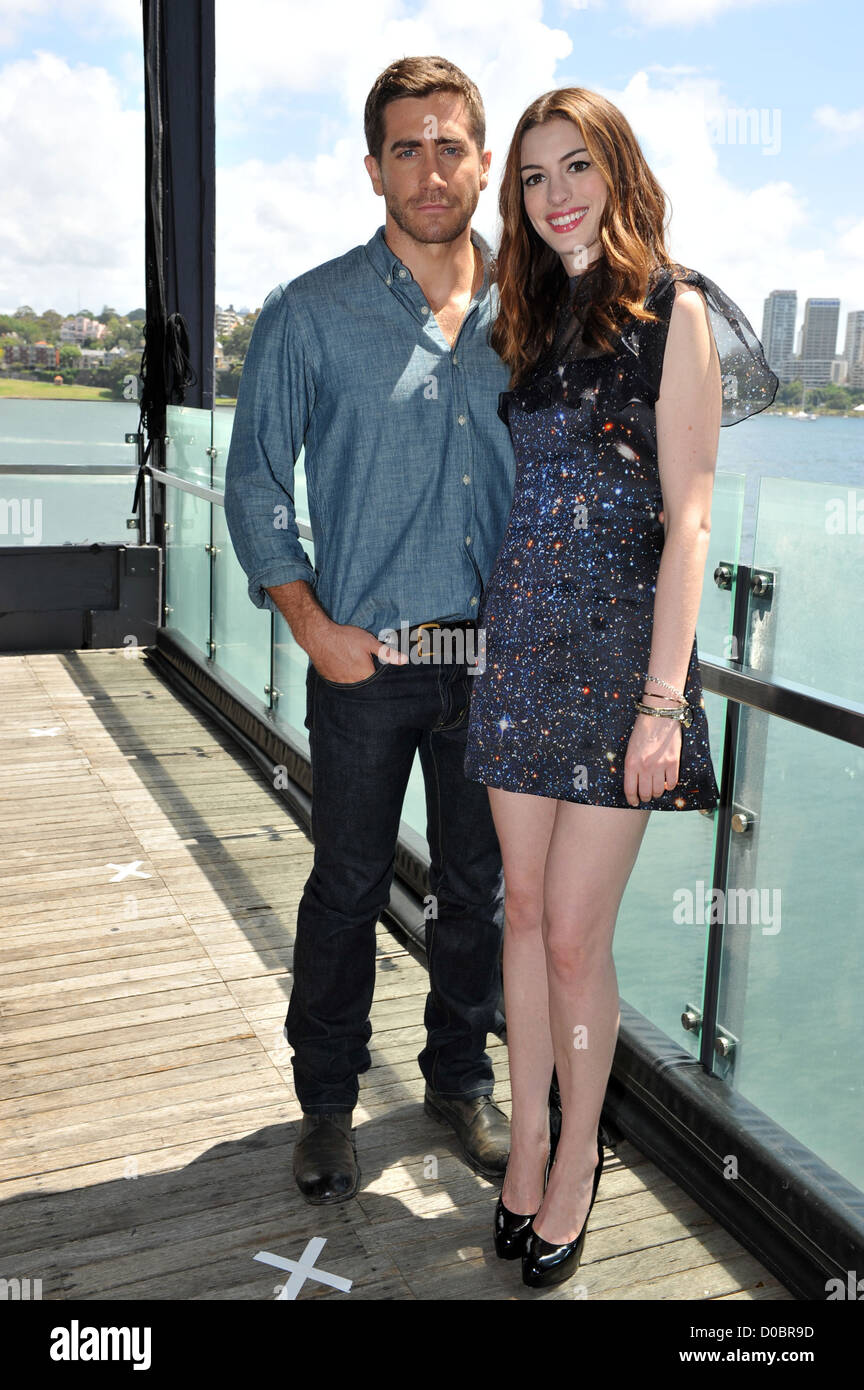 Jake Gyllenhaal and Anne Hathaway 'Love and Other Drugs' press conference held at Walsh Bay Wharf Sydney, Australia - 06.12.10 Stock Photo