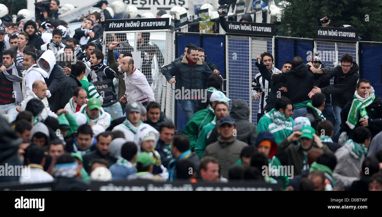 Three Turkish Football fans were injured with knife wounds after