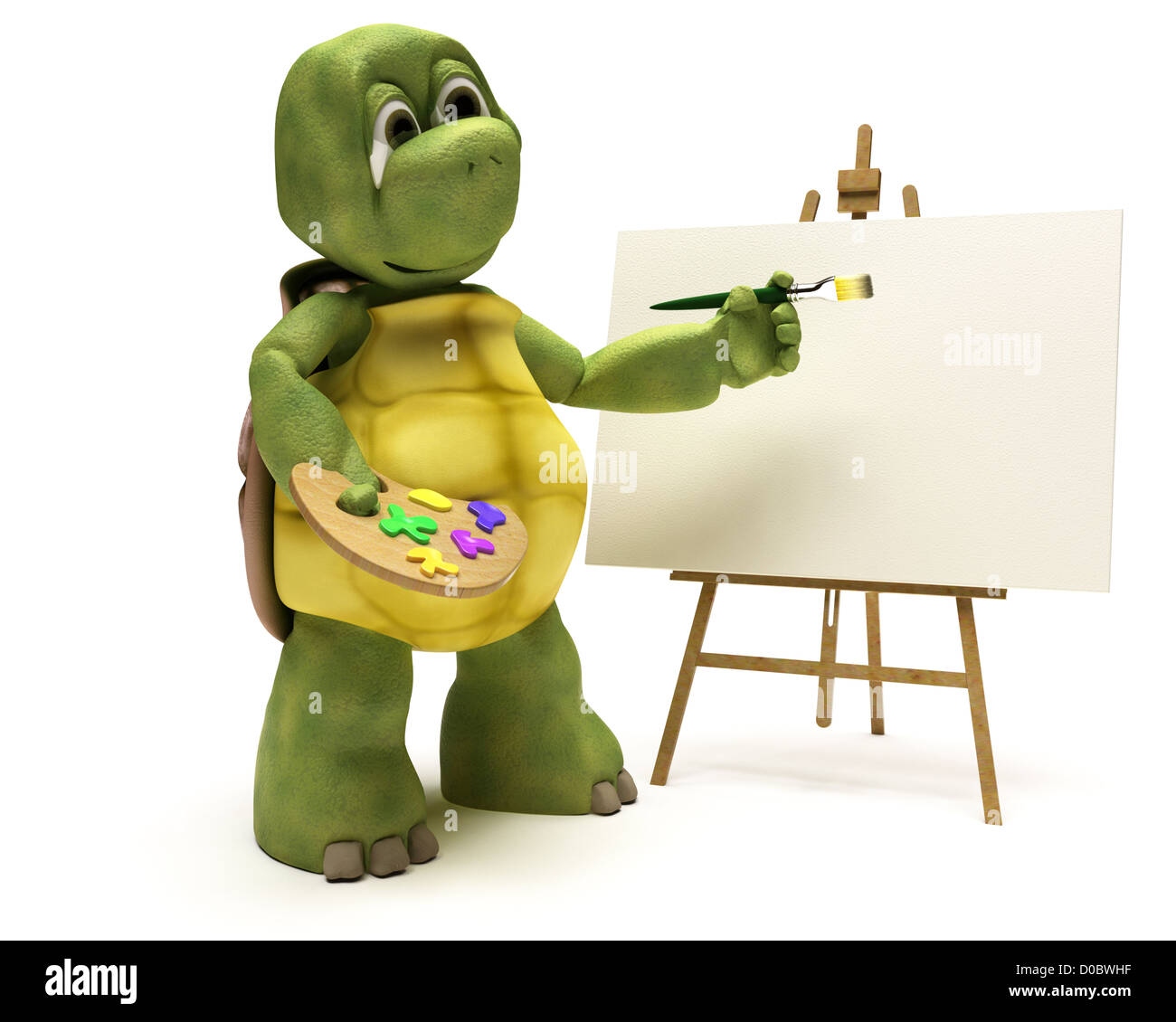3D Render of a Tortoise painting Stock Photo