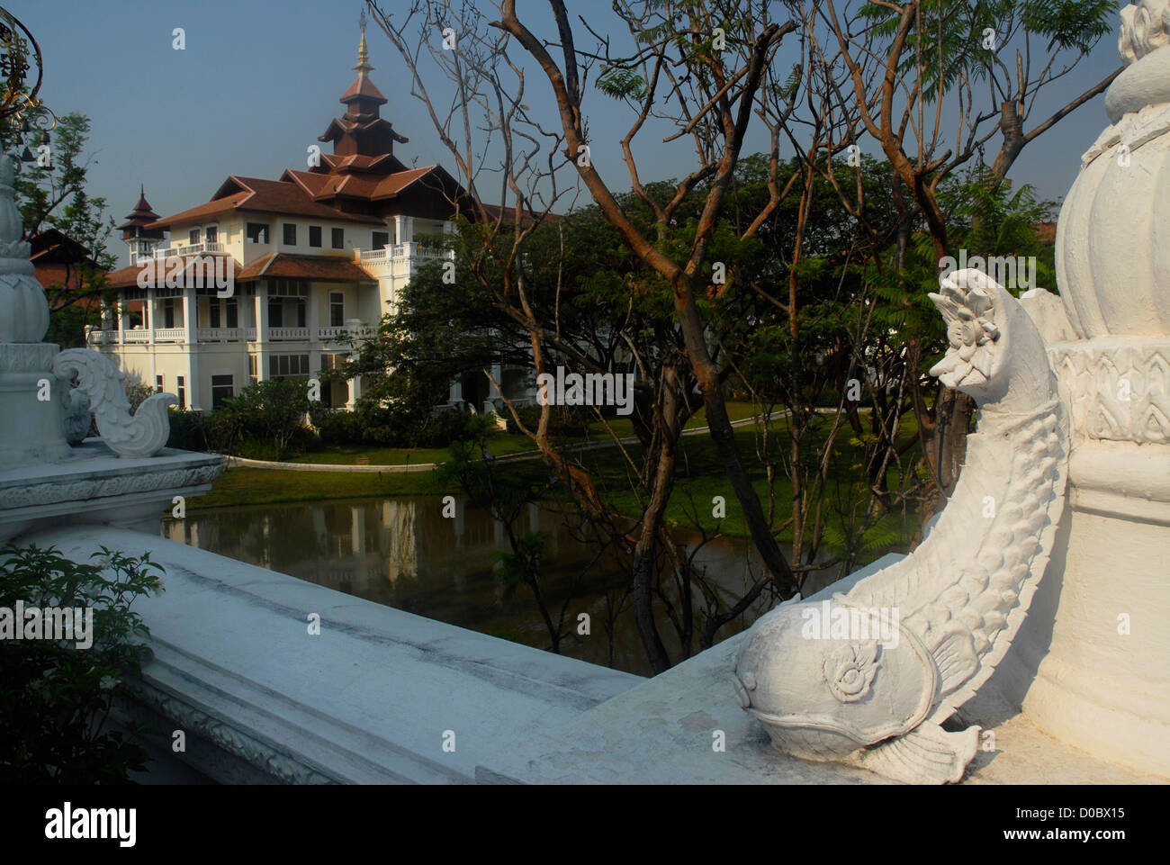 Fountain, Lanna, Hotel, Dhara Devi, Mandarin Oriental, Chiang Mai, Thailand, Asia Stock Photo