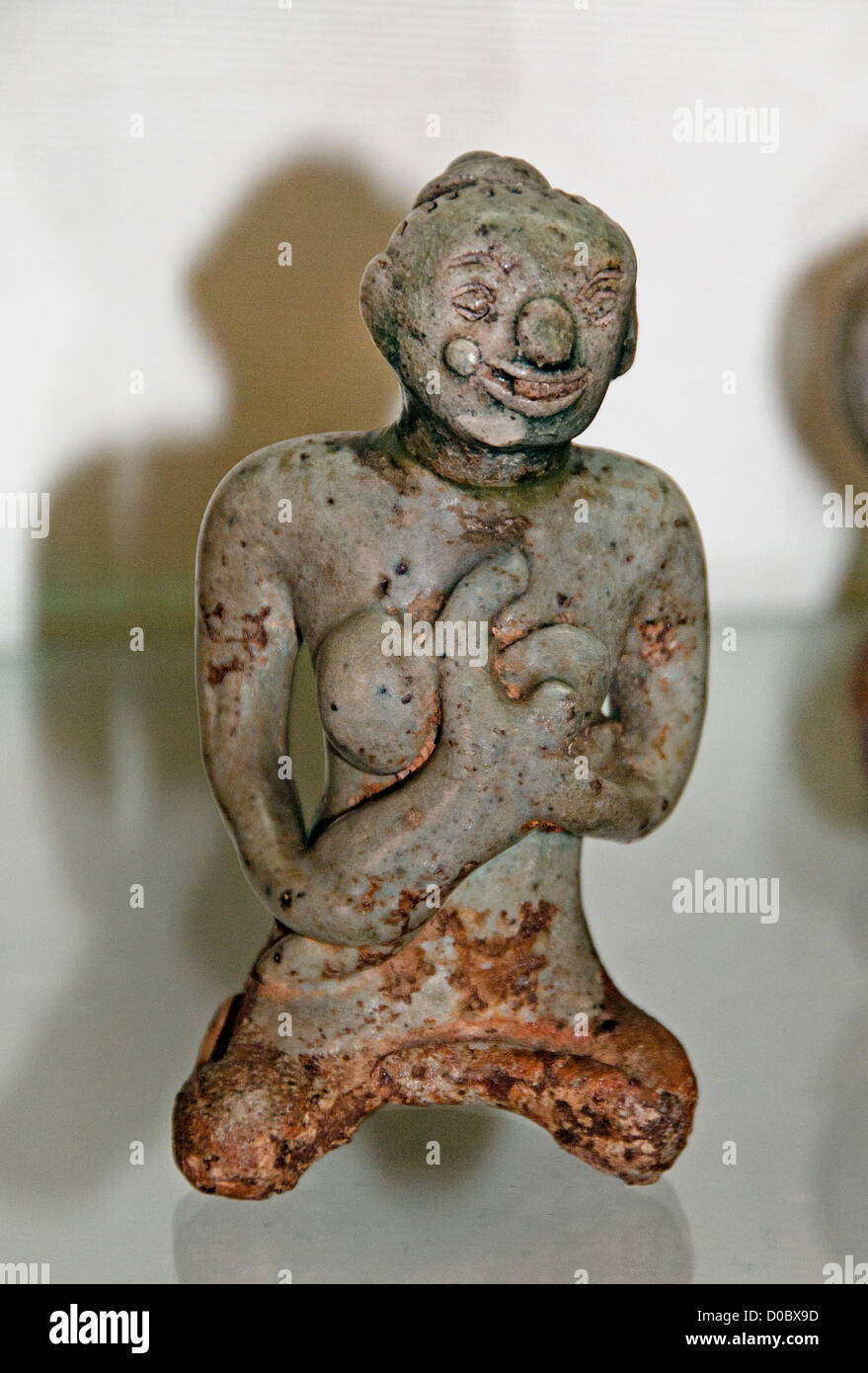 Sangkhalok small maternity figures protect Pregnant women from evil spirits Sukhothai art 14-15th Cent  National Museum Bangkok Stock Photo