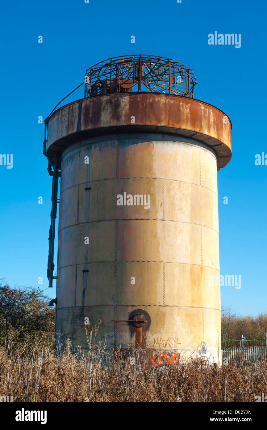 A disused railway water tower near Castlethorpe , Milton Keynes