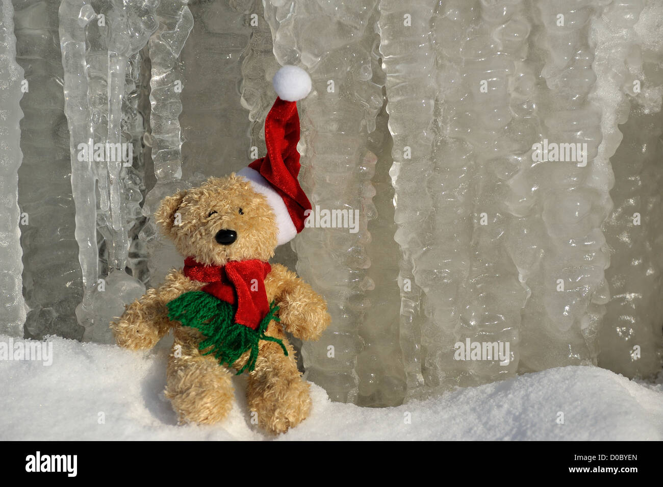 Teddy as Santa Claus Stock Photo