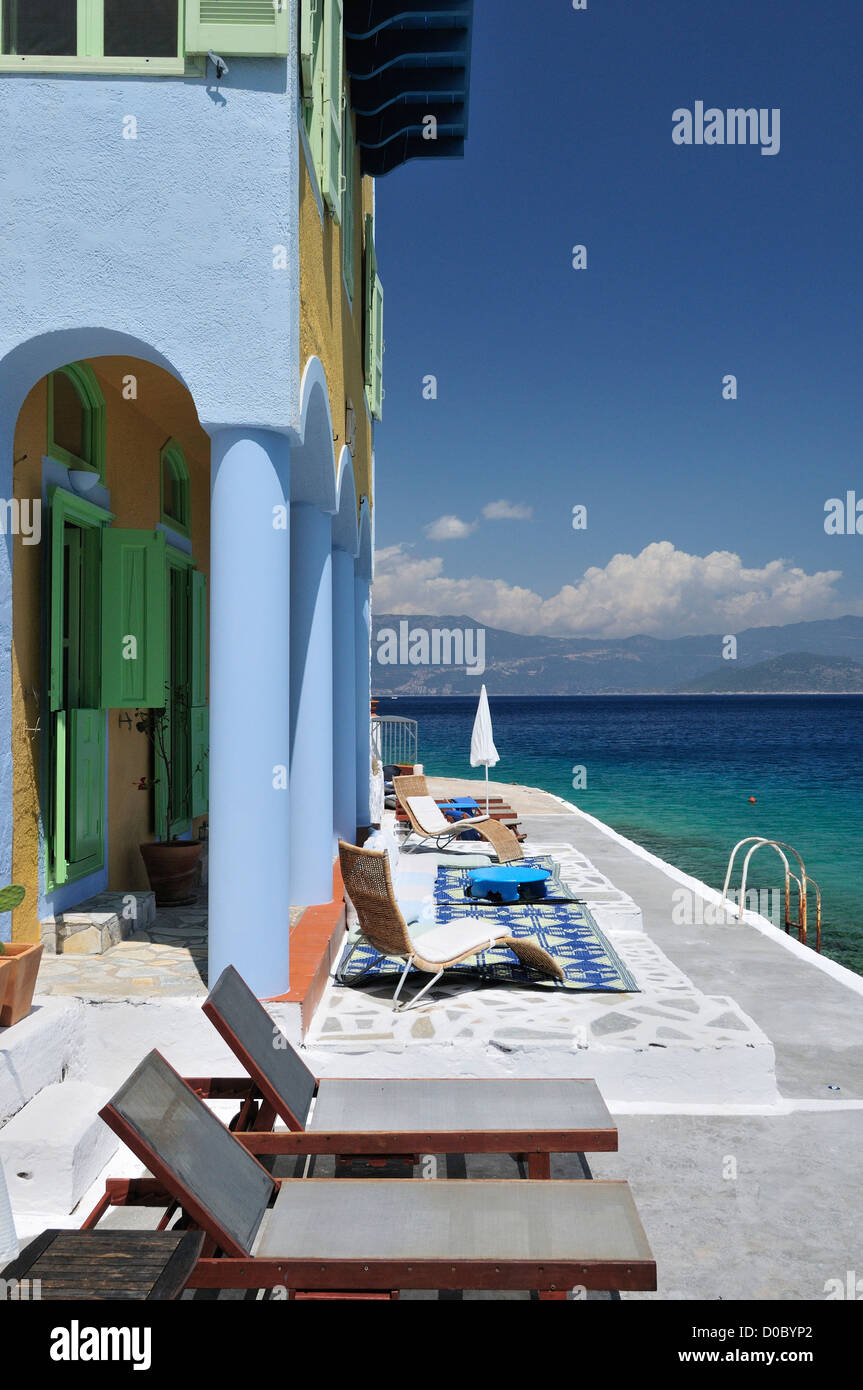 Kastellorizo. Dodecanese Islands. Greece. Hotel Mediterraneo. Stock Photo