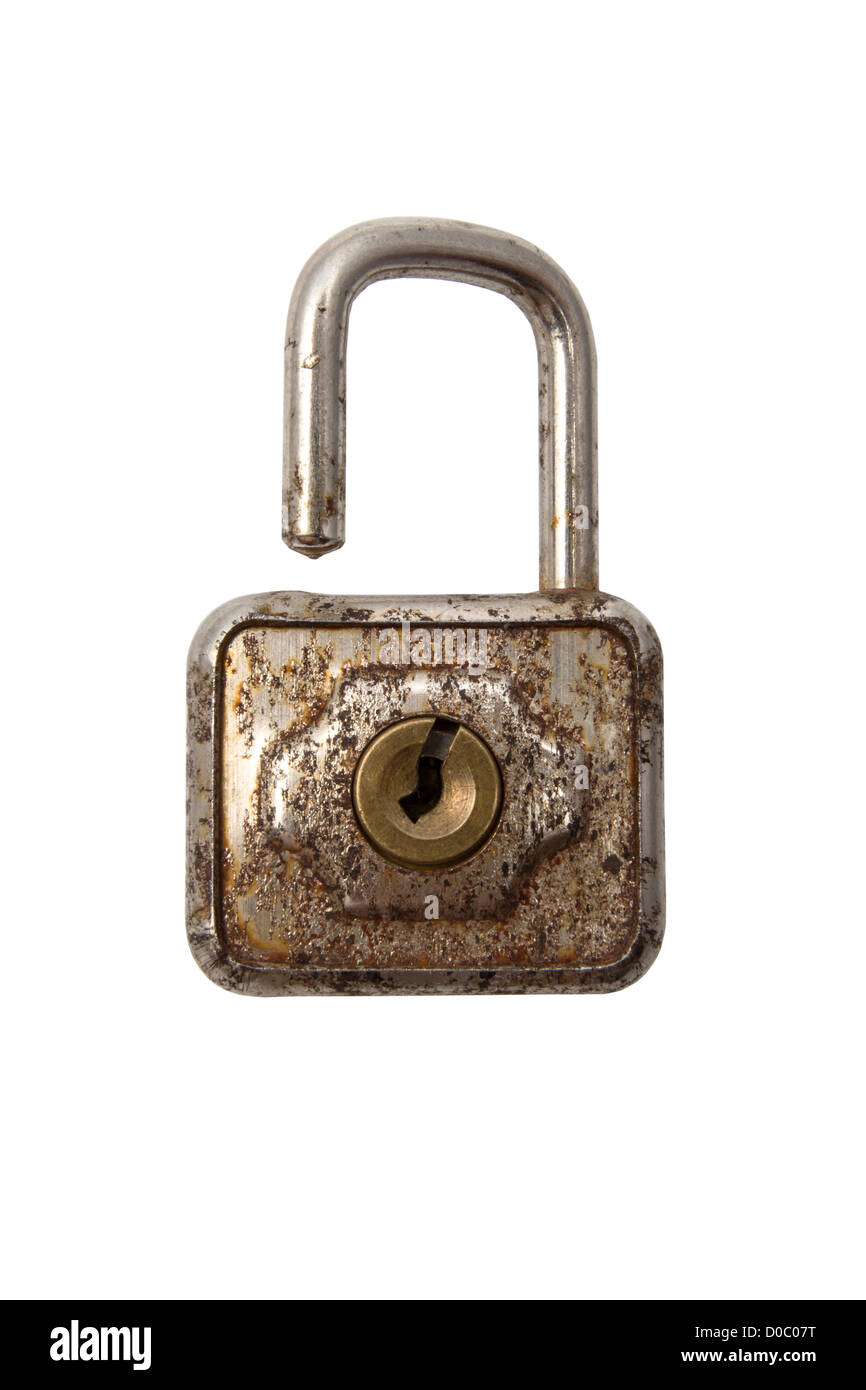 Old padlock isolated on white background Stock Photo - Alamy