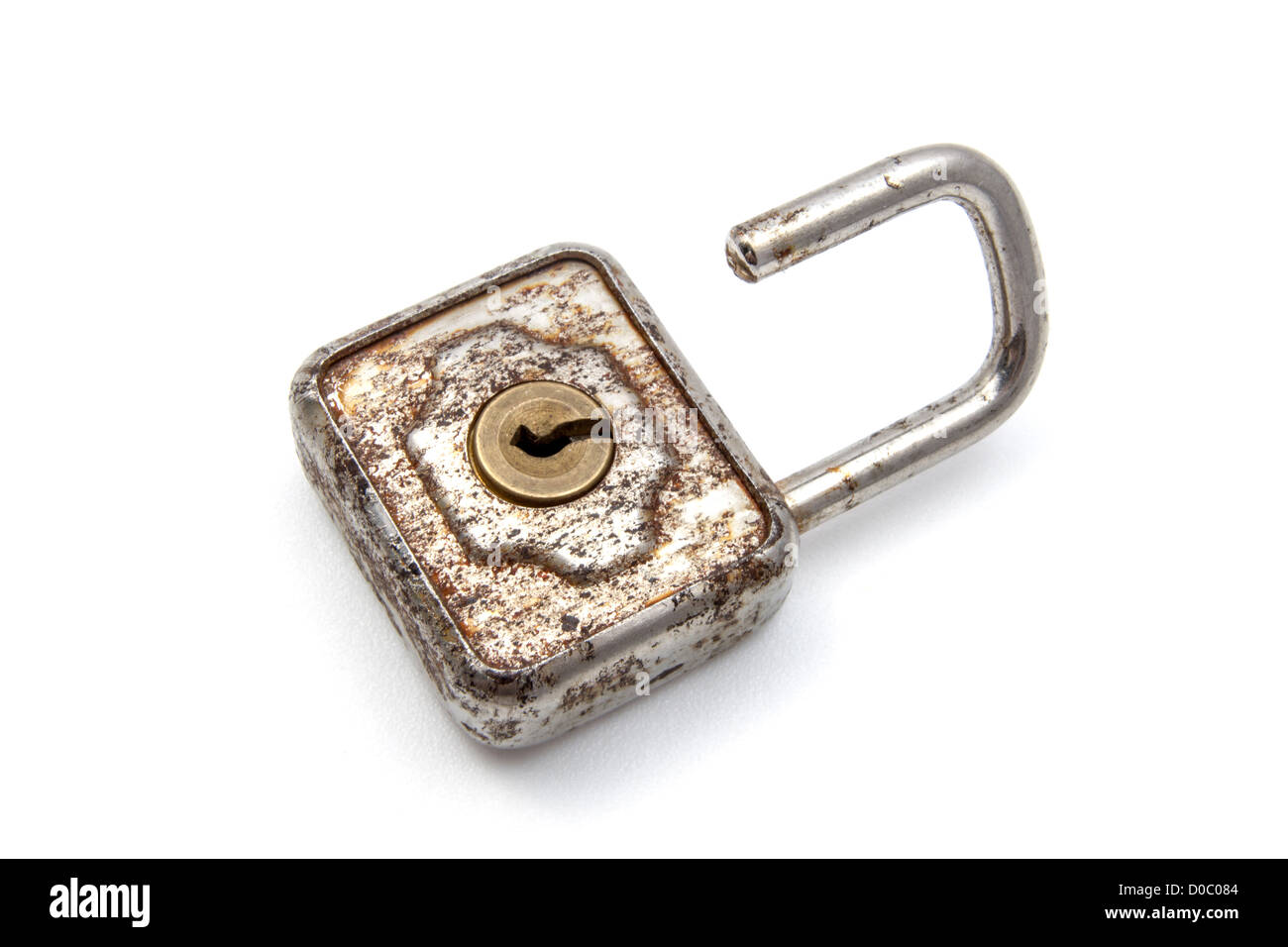 Old padlock isolated on white background Stock Photo - Alamy