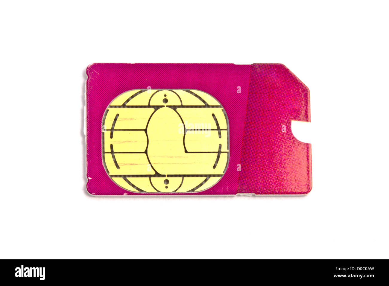 Sim card for mobile phone isolated on white background Stock Photo