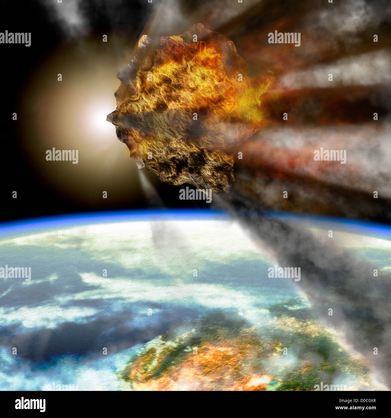 A Meteor Enters the Earth's Atmosphere Stock Photo Alamy