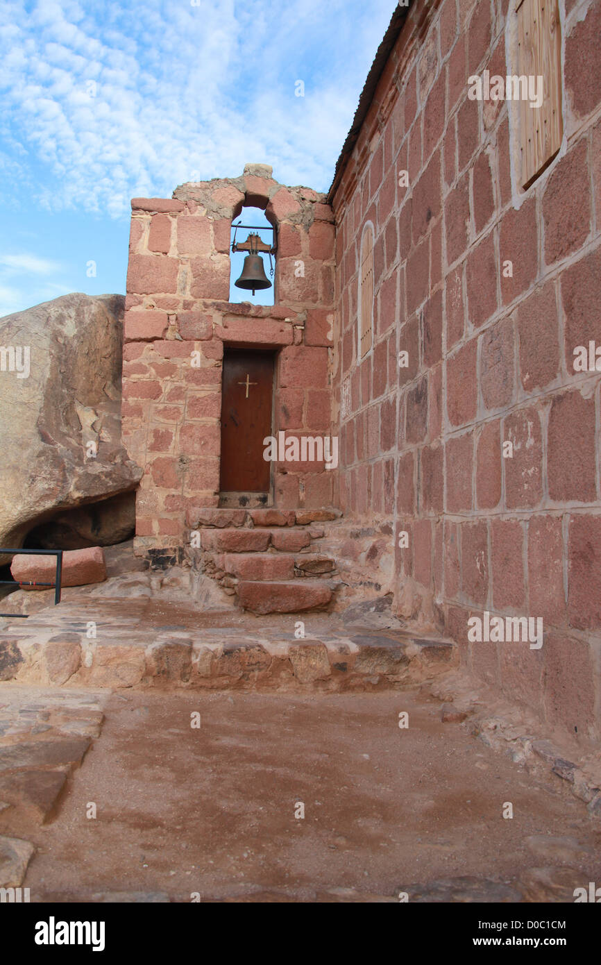 Greek orthodox chapel on mount sinai / moses mountain at 2285m in Egypt Stock Photo