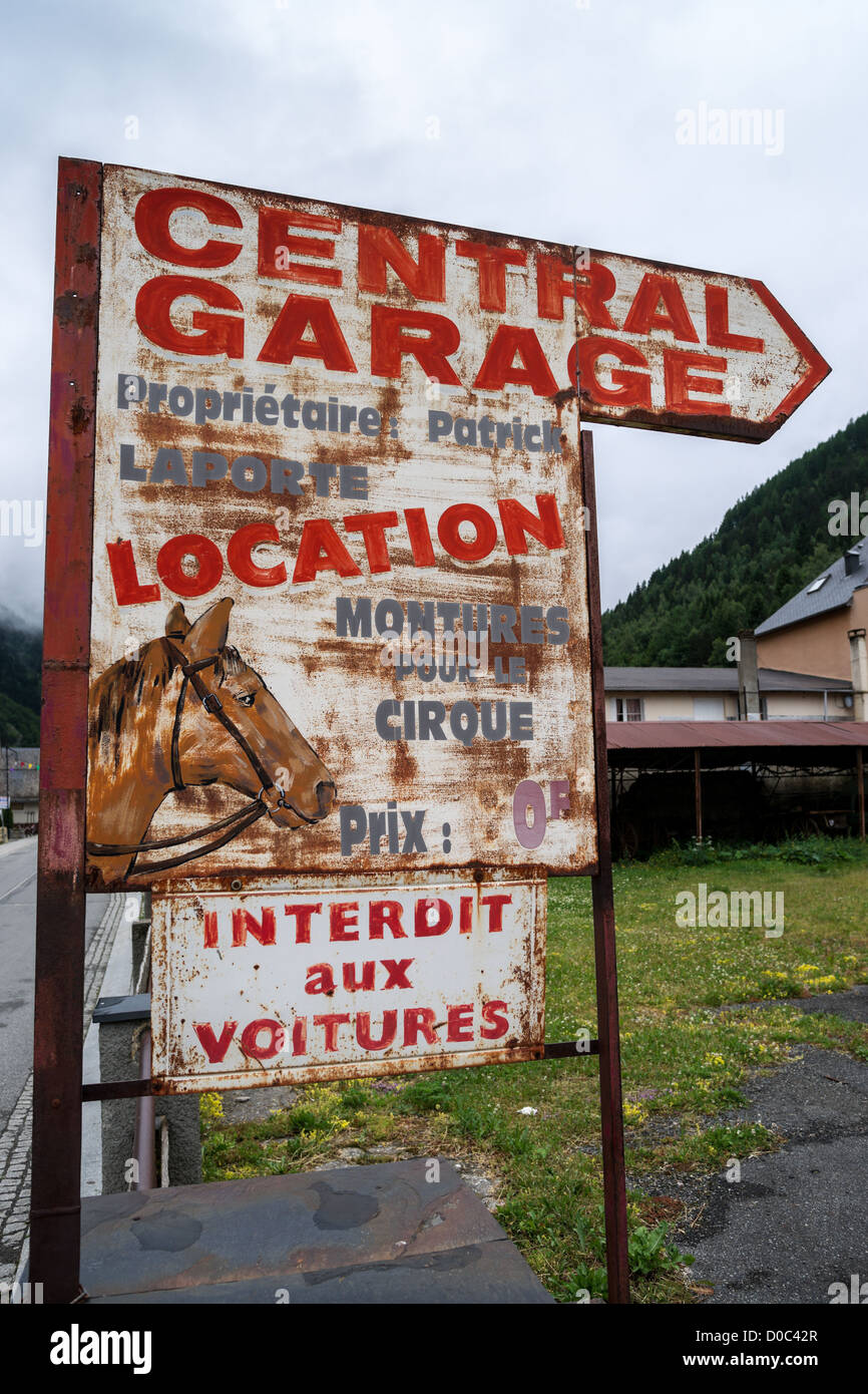 Ad in Cirque de Gavarnie in Pyrenees National Park in France Stock Photo