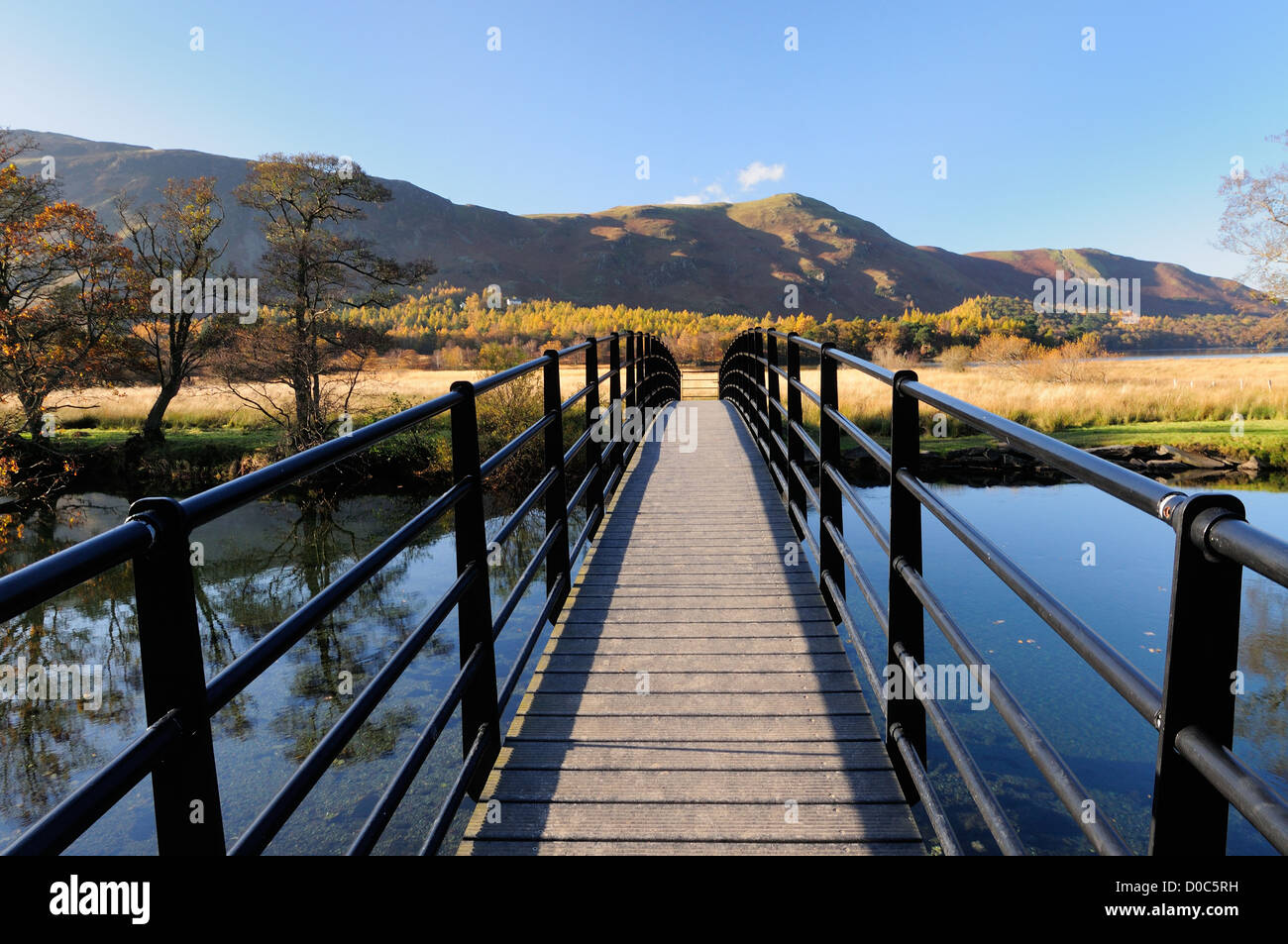 Chinese Bridge across the River Derwent near Keswick in the English