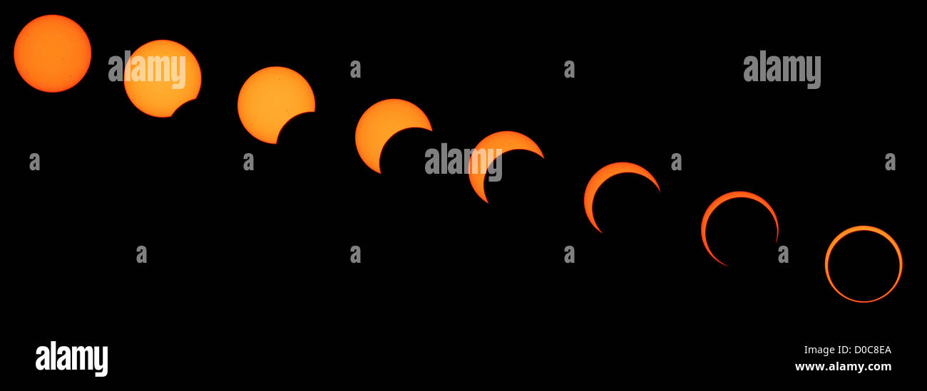 The Phases Of The Annular Solar Eclipse Of May Are Captured In A Digital Composite