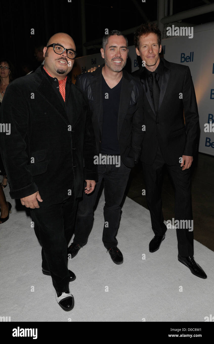 Tyler Stewart , Ed Robertson and Jim Creeggan 2010 Bell Celebrity Gala held at the Metro Toronto Convention Centre. Toronto, Stock Photo