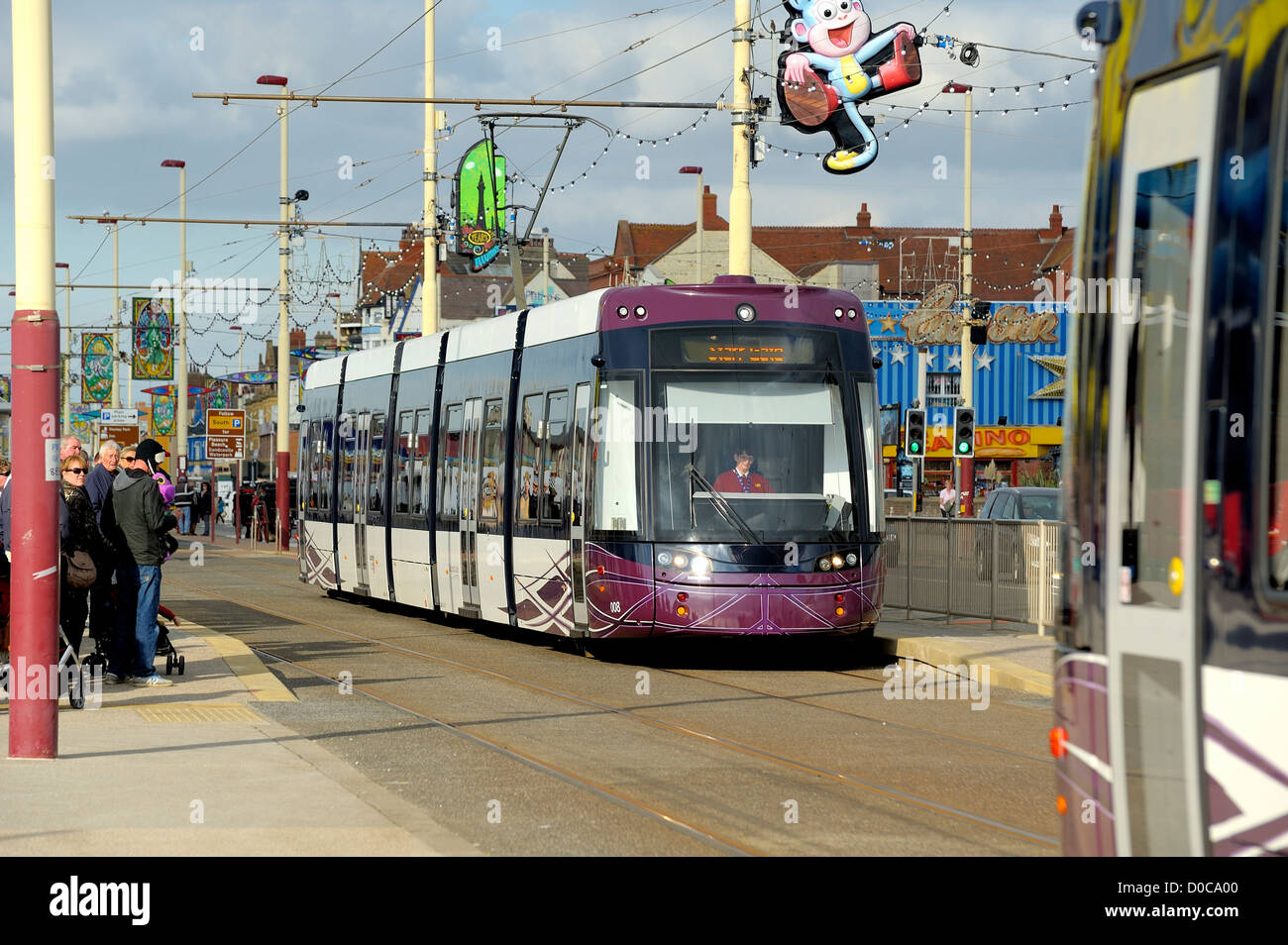 bombardier flexity 2 tram Blackpool Lancashire uk Stock Photo