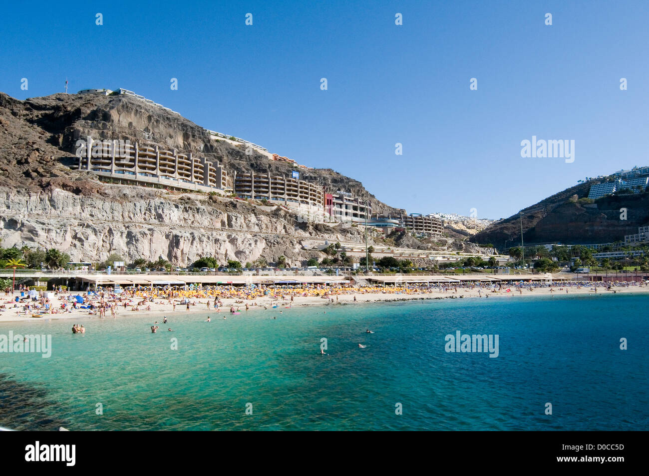 amadores beach beaches canary islands gran canaria canaries holiday holidays sea seas swimming swim sun bathing vacation vacatio Stock Photo