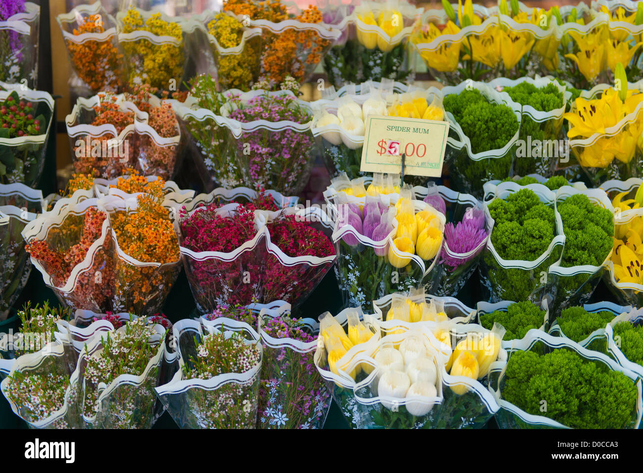 Flower stand on Manhattan, New York, USA Stock Photo