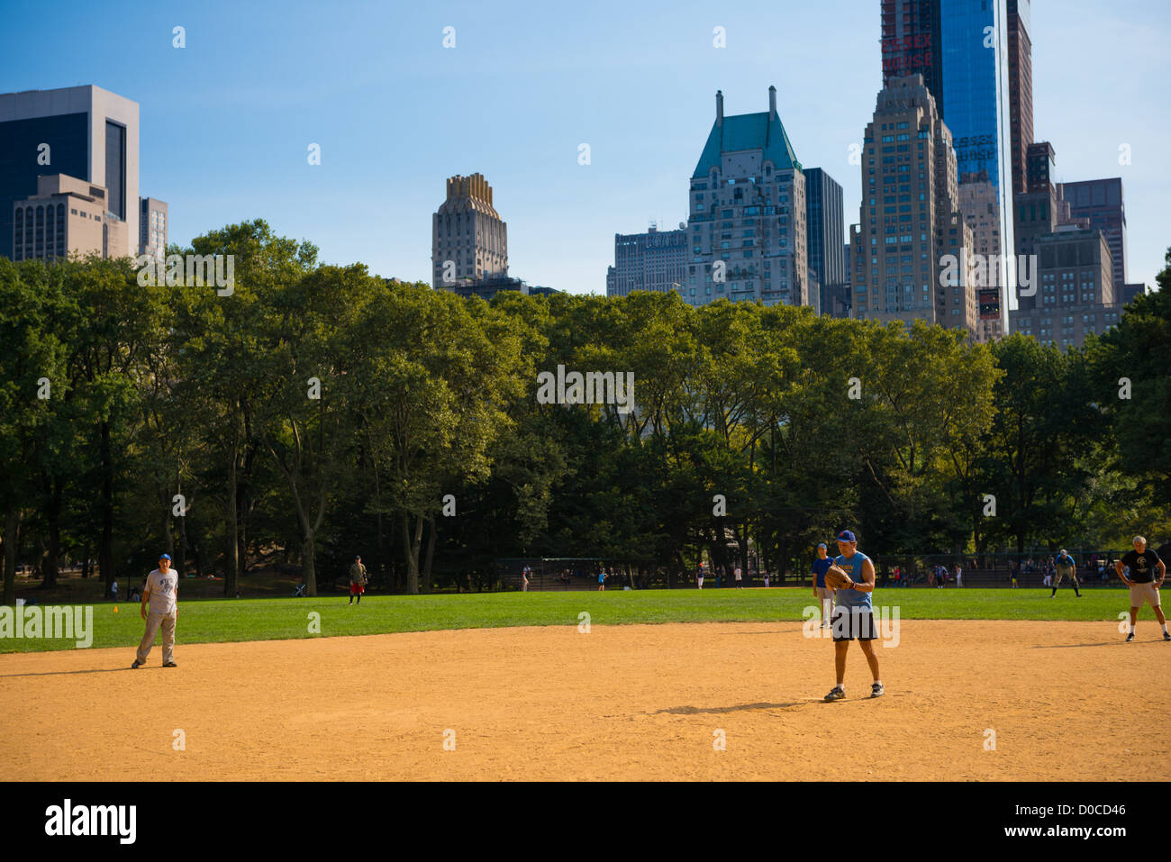 Baseball game in Central park, New York Stock Photo Alamy