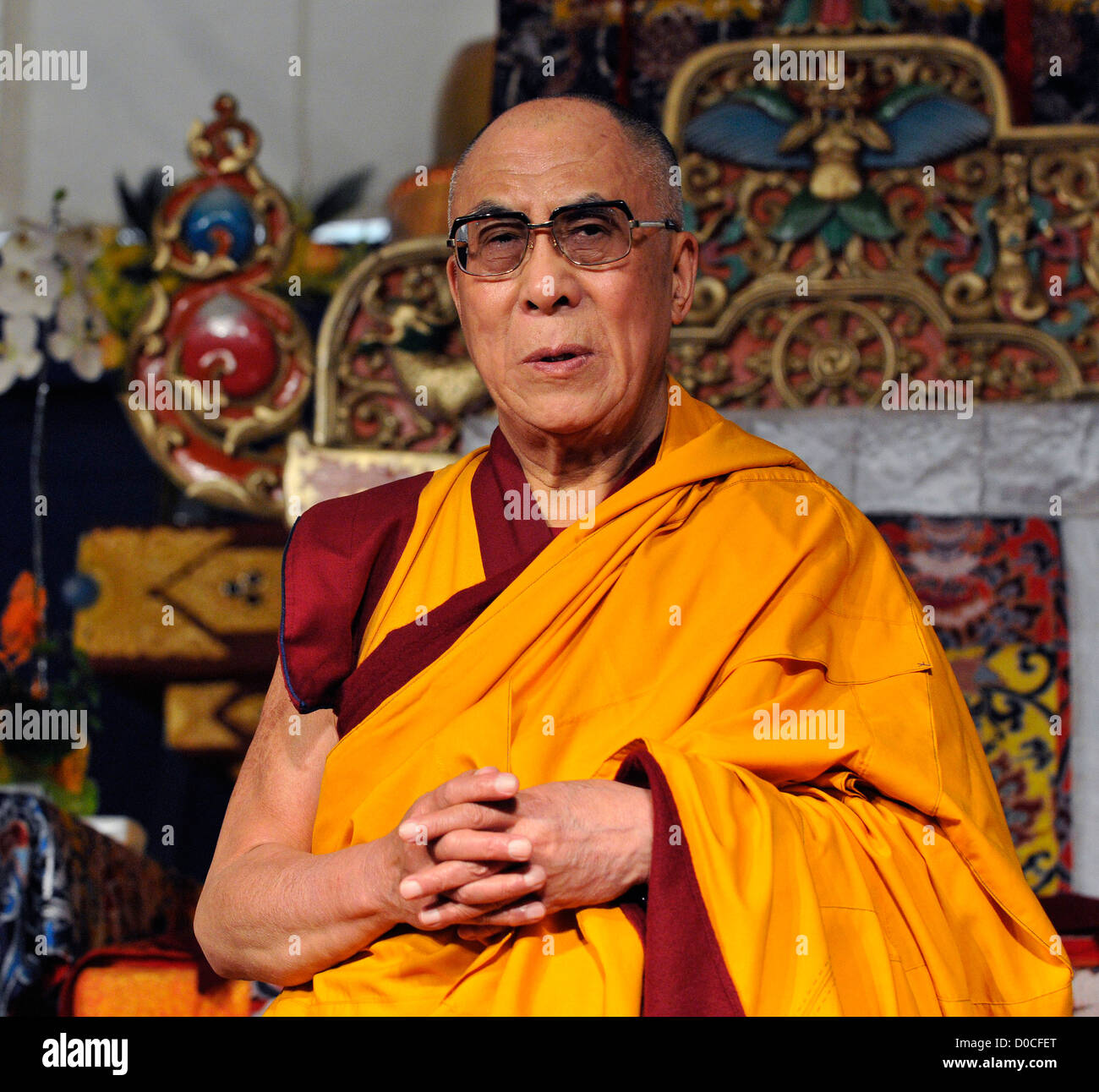 His Holiness the 14th Dalai Lama, Tenzin Gyatso, attends the dedication of the Tibetan Canadian