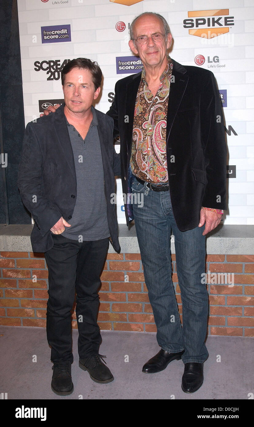 Michael J. Fox and Christopher Lloyd Spike TV's 'Scream 2010 Awards' at the  Greek Theater - Arrivals Los Angeles, California Stock Photo - Alamy