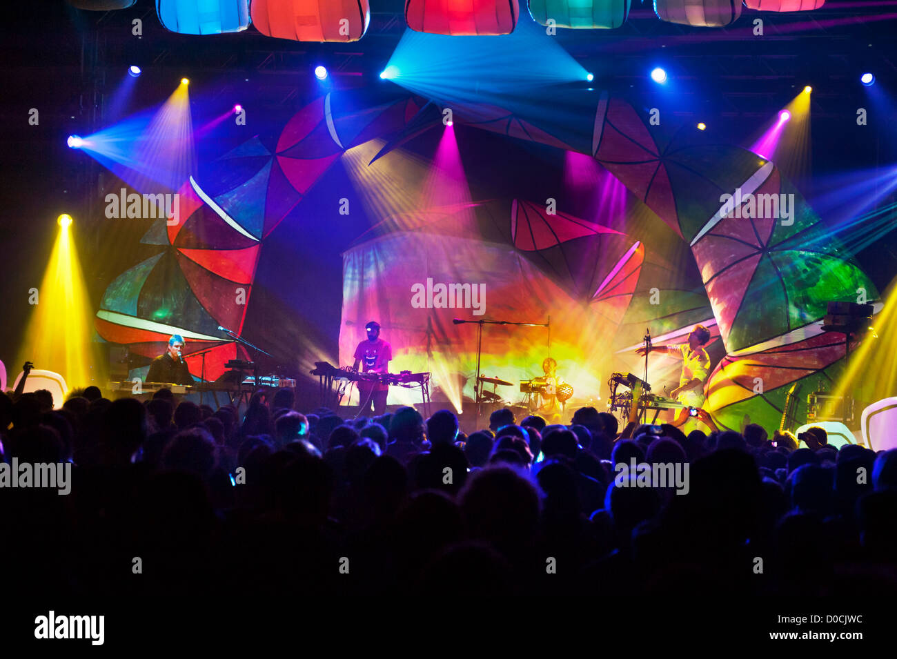 Alternative US rock band, Animal Collective in concert at Manchester Warehouse Project, UK, 8 November 2012. Stock Photo