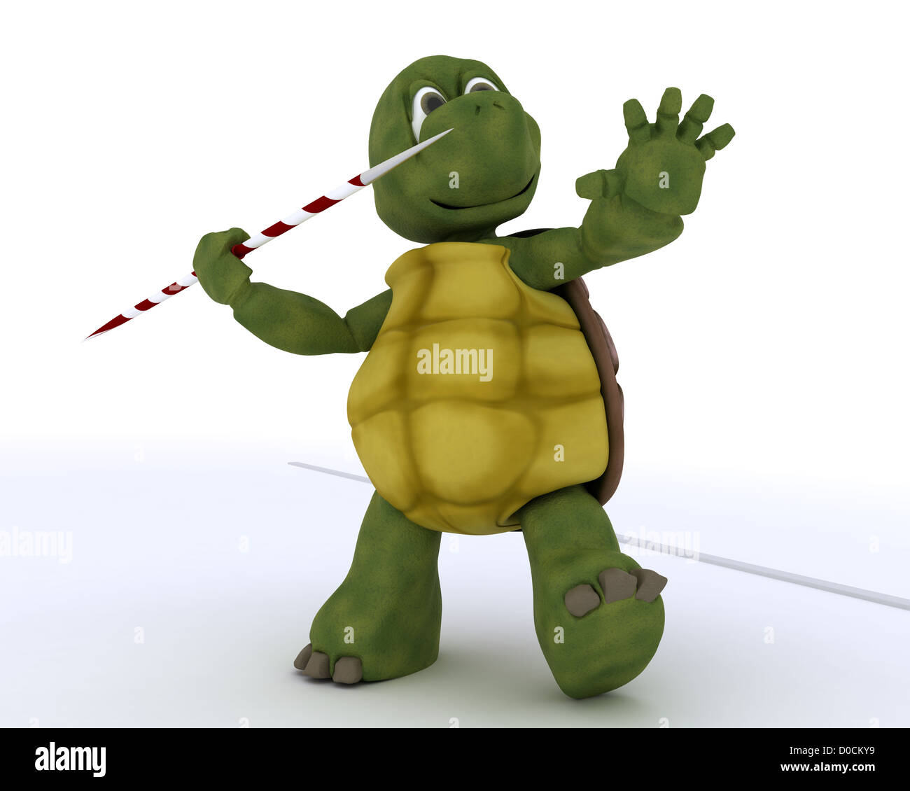 3D render of a tortoise competing in javelin Stock Photo Alamy