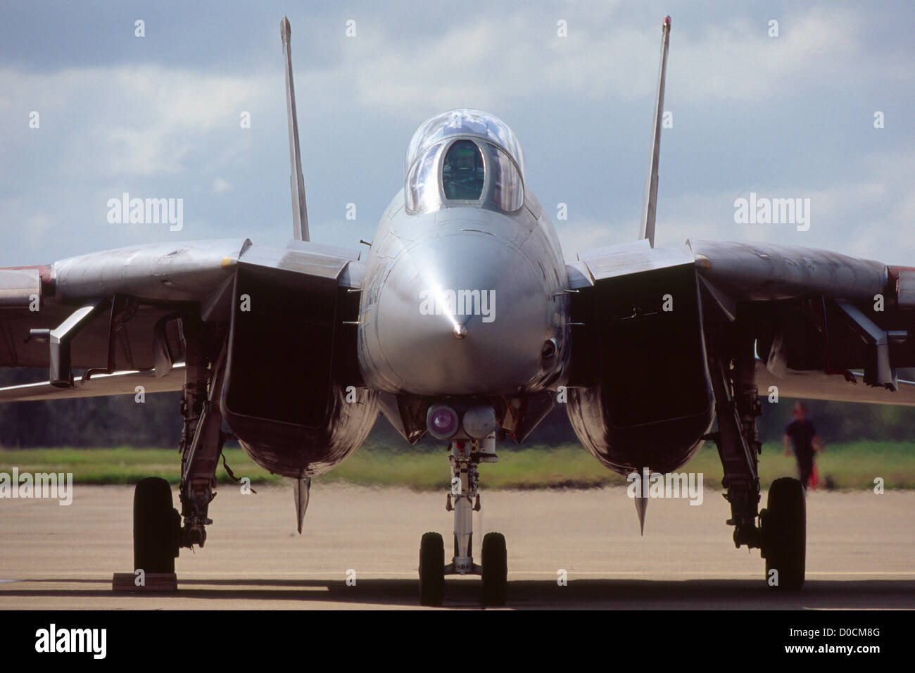 Head-On View of an F-14 Tomcat Stock Photo