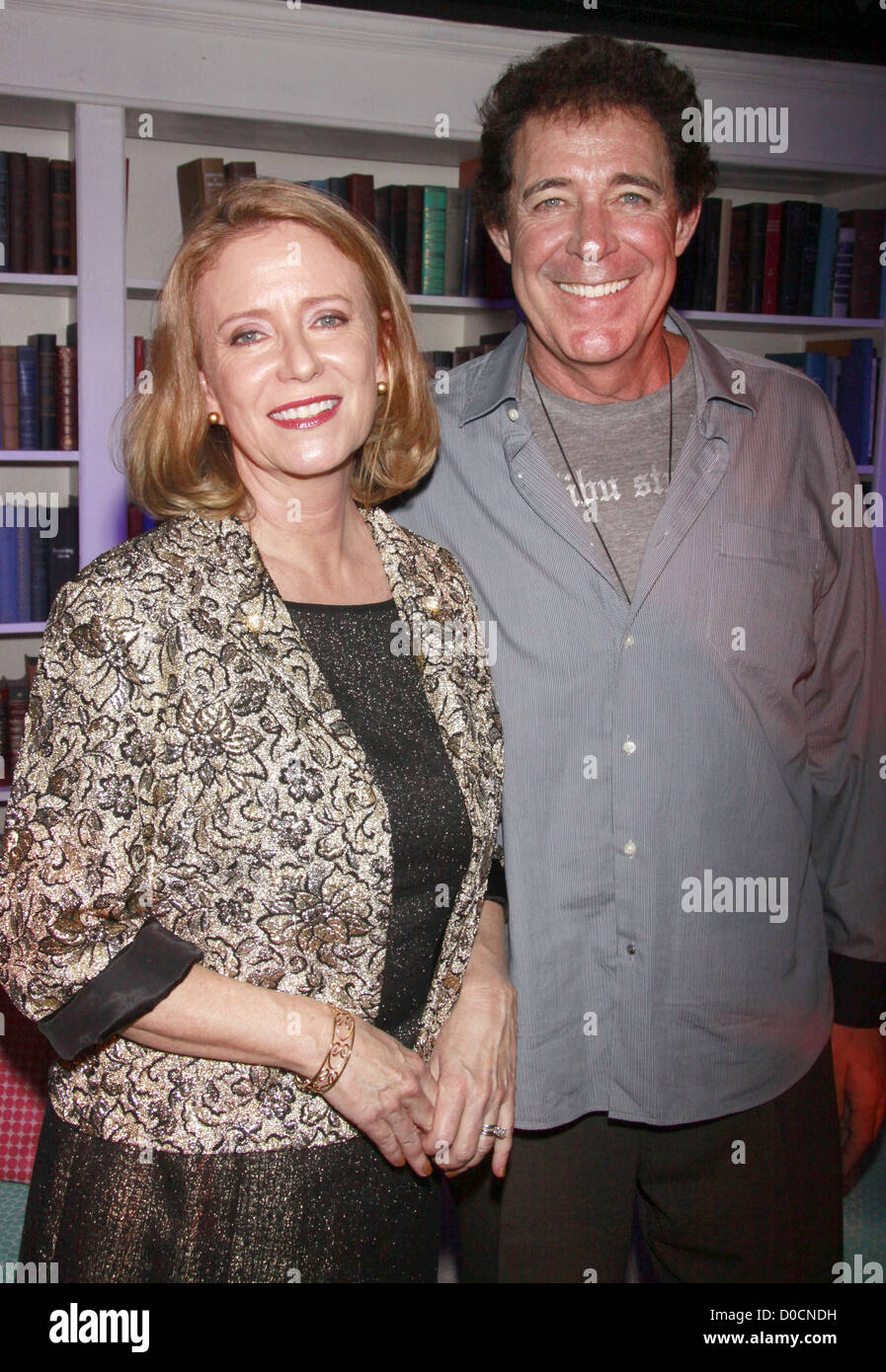 Eve Plumb and Barry Williams (Jan & Greg from The Brady Bunch) Opening night of the Off-Broadway production of 'Eve Plumb in Stock Photo