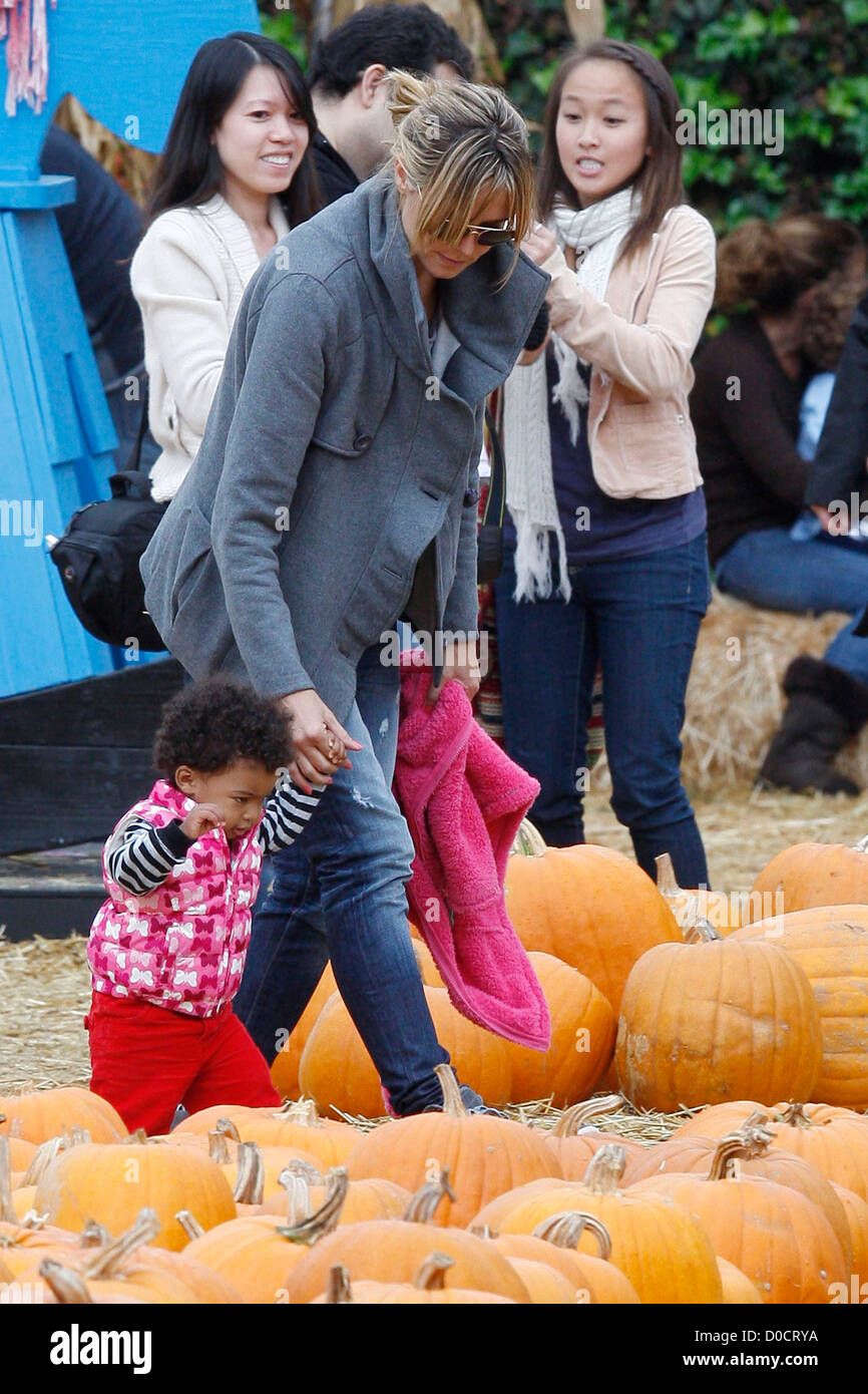 Heidi Klum and daughter Lou Sulola Samuel at Mr. Bones Pumpkin Batch