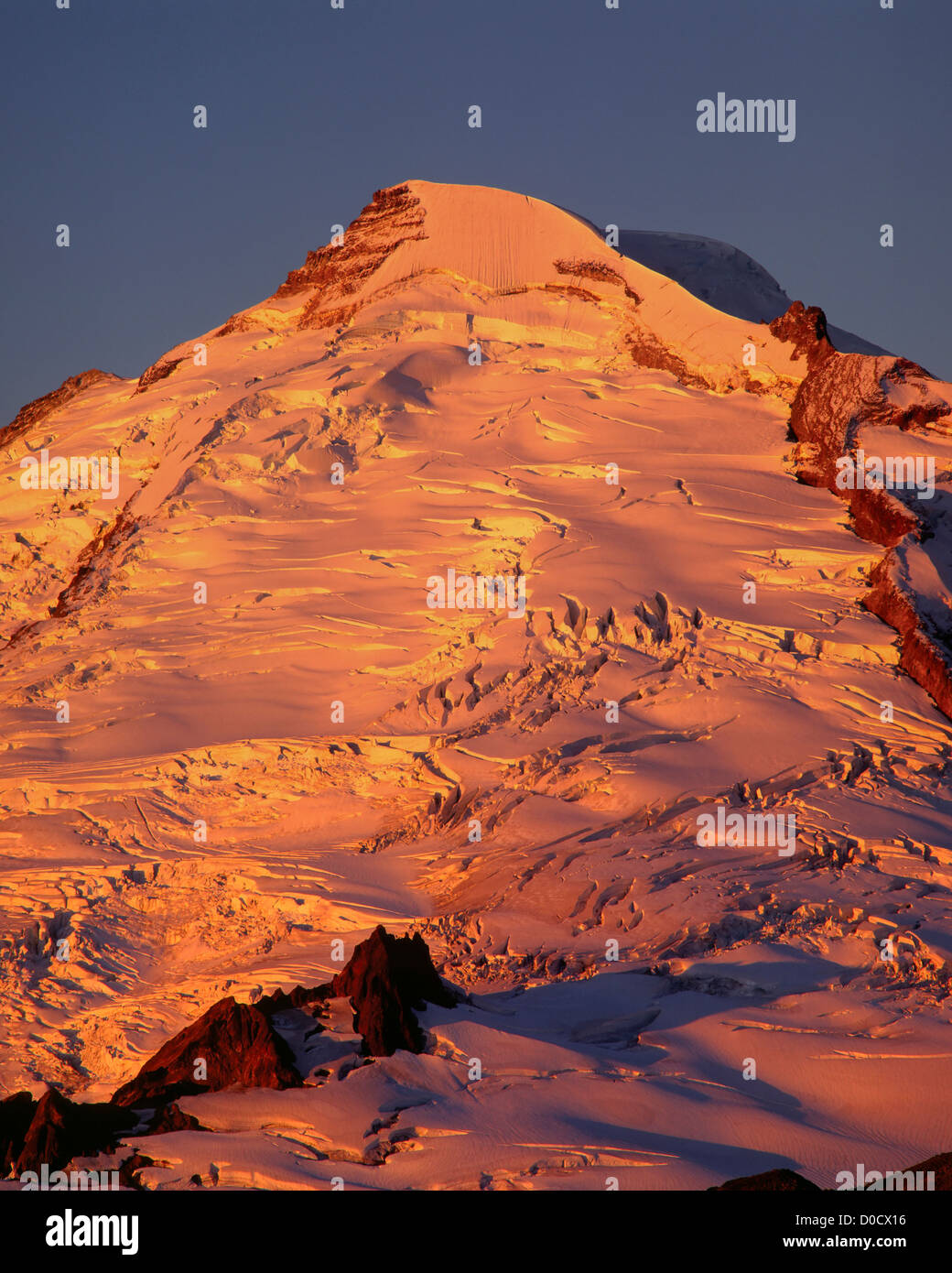 First Light on Mount Baker Stock Photo Alamy