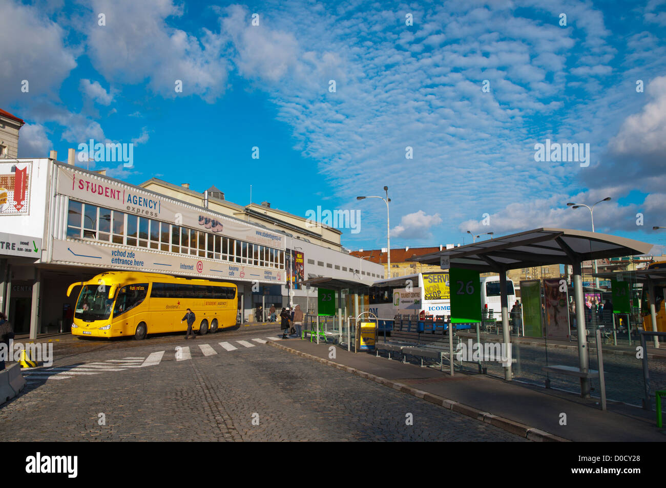 Florenc autobusove nadrazi the main long distance bus station Karlin district Prague Czech Republic Europe Stock Photo