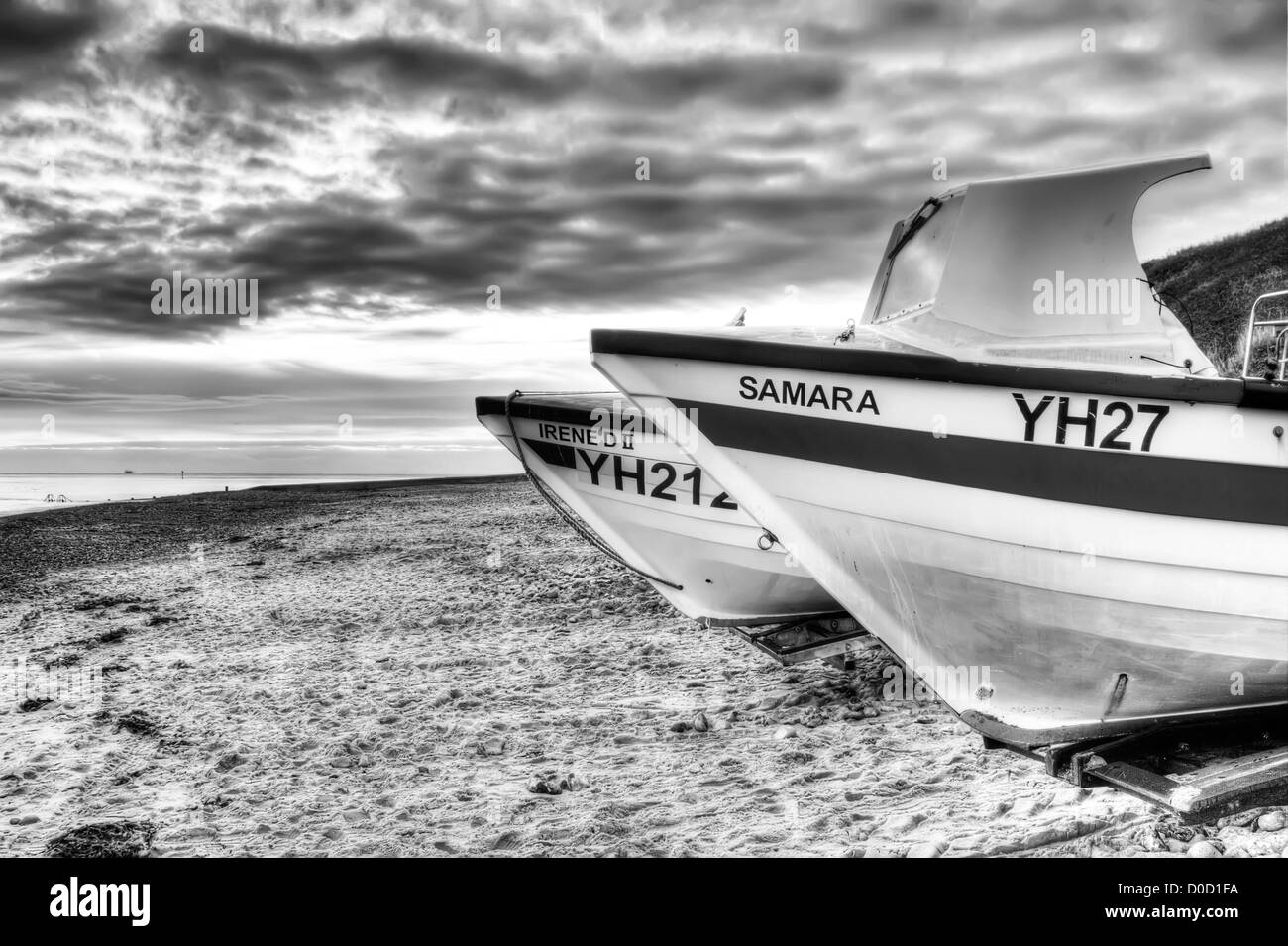 Harbour scene at sunrise Black and White Stock Photos & Images - Alamy