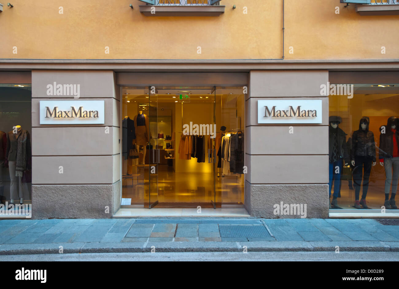MaxMara fashion shop originates in Reggio Emilia city Emilia-Romagna region northern Italy Europe Stock Photo