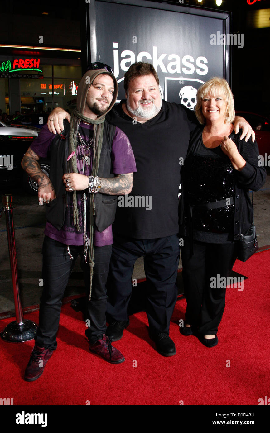 Bam Margera, April Margera, Phil Margera Los Angeles Premiere of 'Jackass 3D' at the Grauman's Chinese Theatre - Arrivals Stock Photo