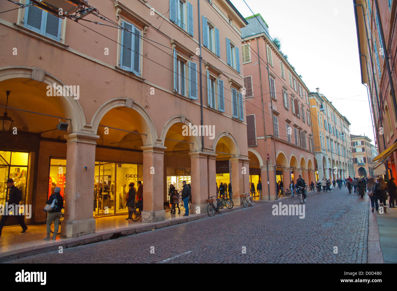 Via Emilia street central Modena city Emilia-Romagna region central Italy  Europe Stock Photo - Alamy