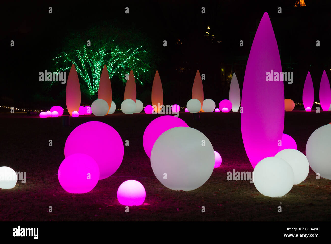 Holiday Lights in the Atlanta Botanical Garden Stock Photo Alamy