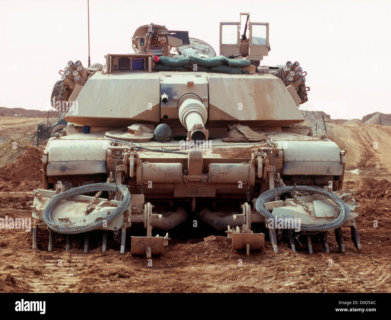 Front View of a US marine Corps M1-A1 Abrams Tank at Camp Bastard, near ...