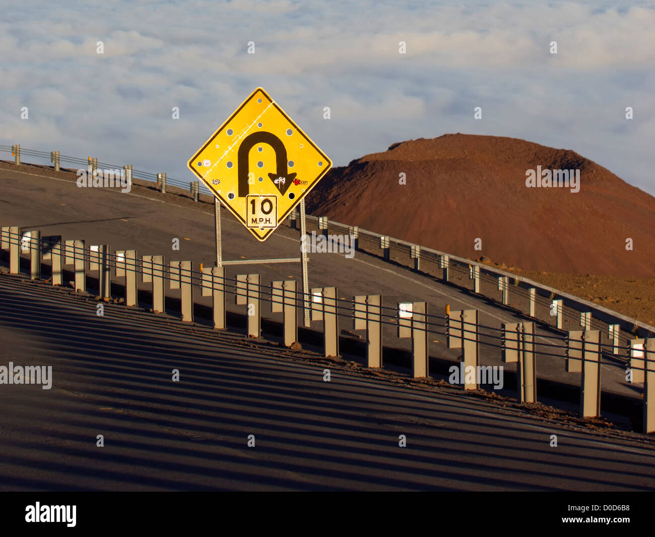 Hairpin Turn Above A Cinder Cone Near The Summit Of Hawaii S Mauna