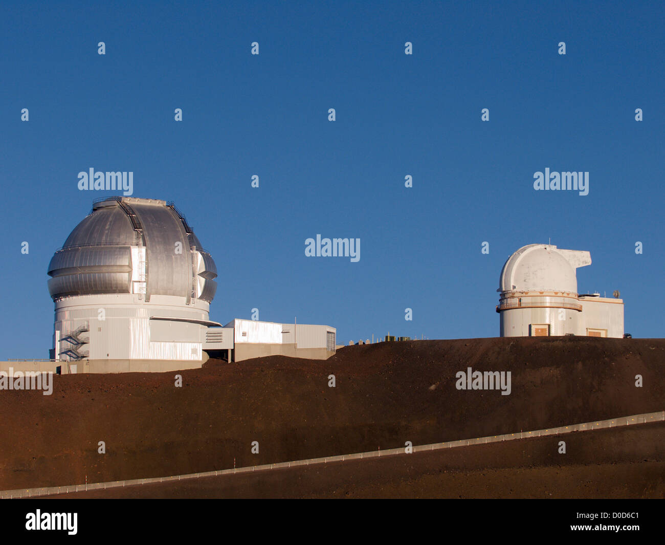 Deep Space Telescopes at the Summit of Hawaii's Mauna Kea Stock Photo