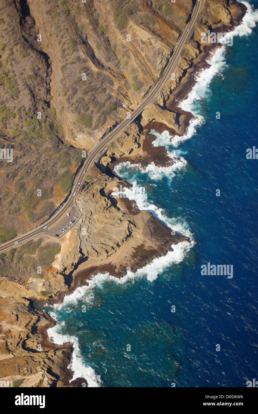 Coastal Highway 72, Near Makapuu Point, on the Hawaiian Island of Oahu Stock Photo