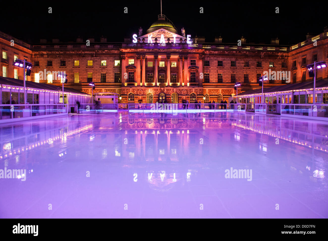 ice rink at Somerset House, London Stock Photo