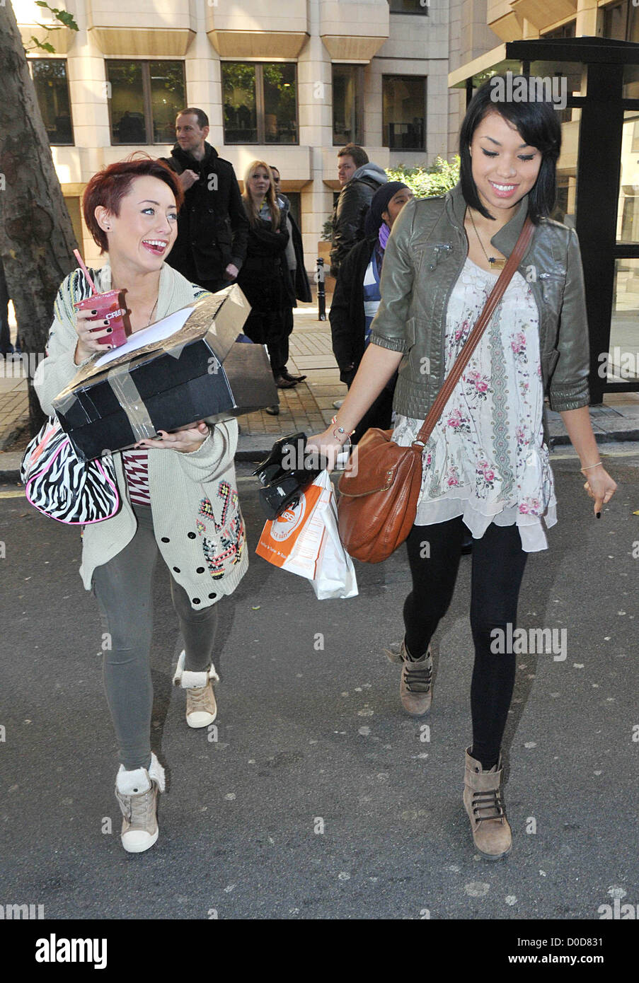 X Factor finalists Rebecca Creighton and Esther Campbell of Belle Amie