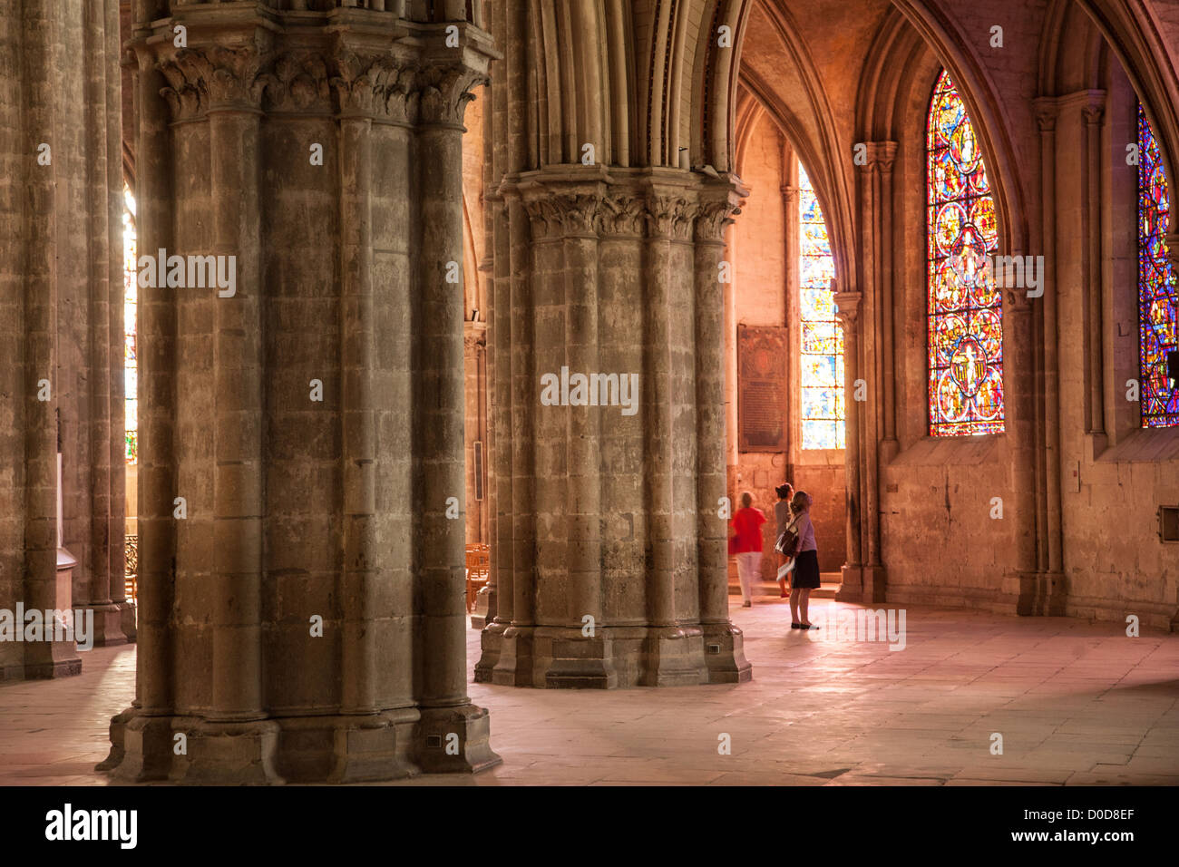 DOUBLE AMBULATORY IN CATHEDRAL SAINT-ETIENNE IN BOURGES GEM GOTHIC ARCHITECTURE LISTED AS WORLD HERITAGE SITE UNESCO CHER FRANCE Stock Photo